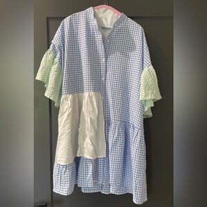 Red Dress, Aura, L Gingham Dress